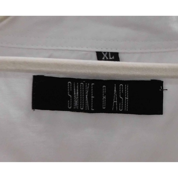 Smoke & Ash White Button Down Shirt "I am the king of my own castle" sz XL - Picture 3 of 4
